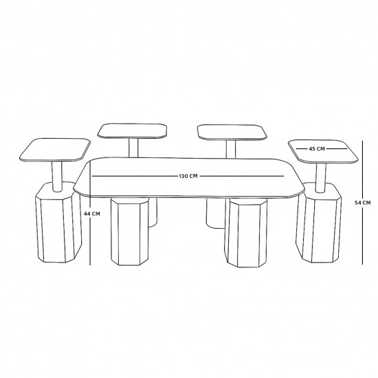 طقم طاولات خدمة 5 قطع معدني مع سطح سيراميك طقم طاولات خدمة 5 قطع معدني مع سطح سيراميك