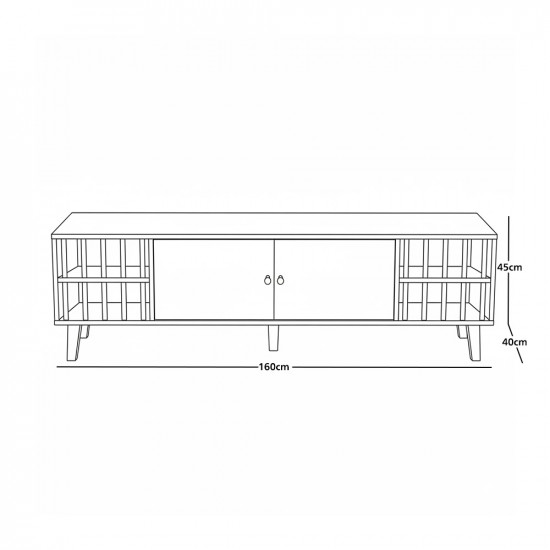 وحدة تلفاز خشبية مودرن بيج 160 سم