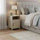 طاولة سرير جانبية خشب بيج 60×40 سم