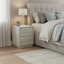 طاولة سرير جانبية خشب رمادي 45×40 سم طاولة سرير جانبية خشب رمادي 45×40 سم