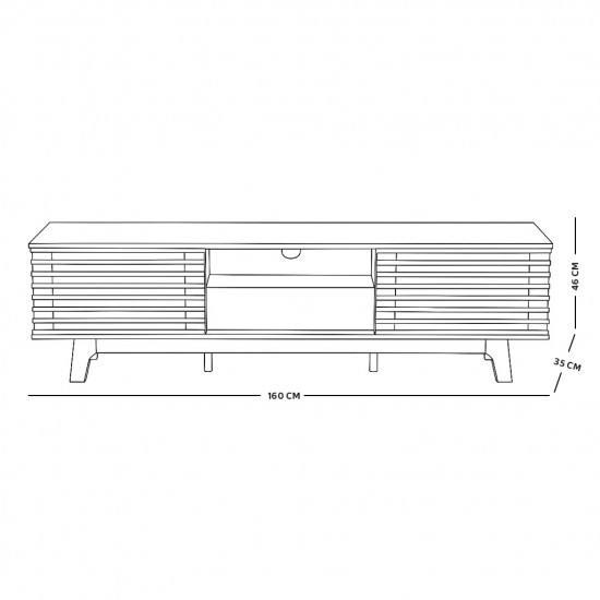وحدة تلفاز خشبية رمادي 160 سم وحدة تلفاز خشبية رمادي 160 سم