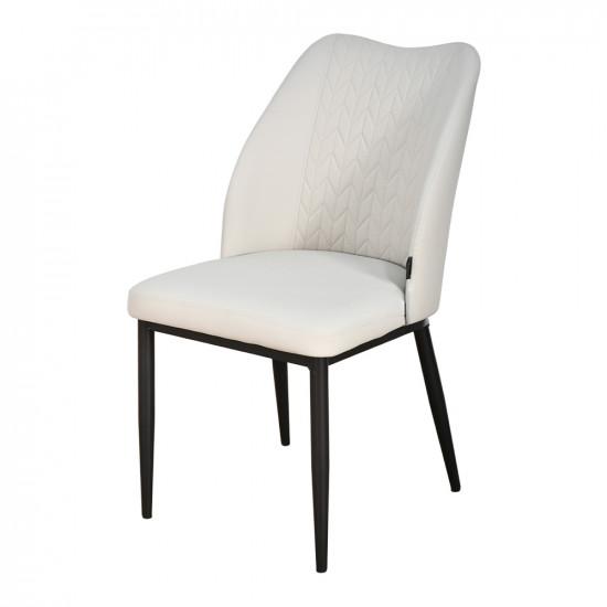 كرسي مفرد مودرن جلد بارجل معدنية رمادي كرسي مفرد مودرن جلد بارجل معدنية رمادي