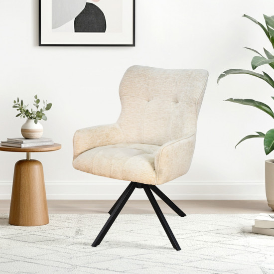 كرسي مفرد مودرن قماش بأرجل معدنية بيج كرسي مفرد مودرن قماش بأرجل معدنية بيج