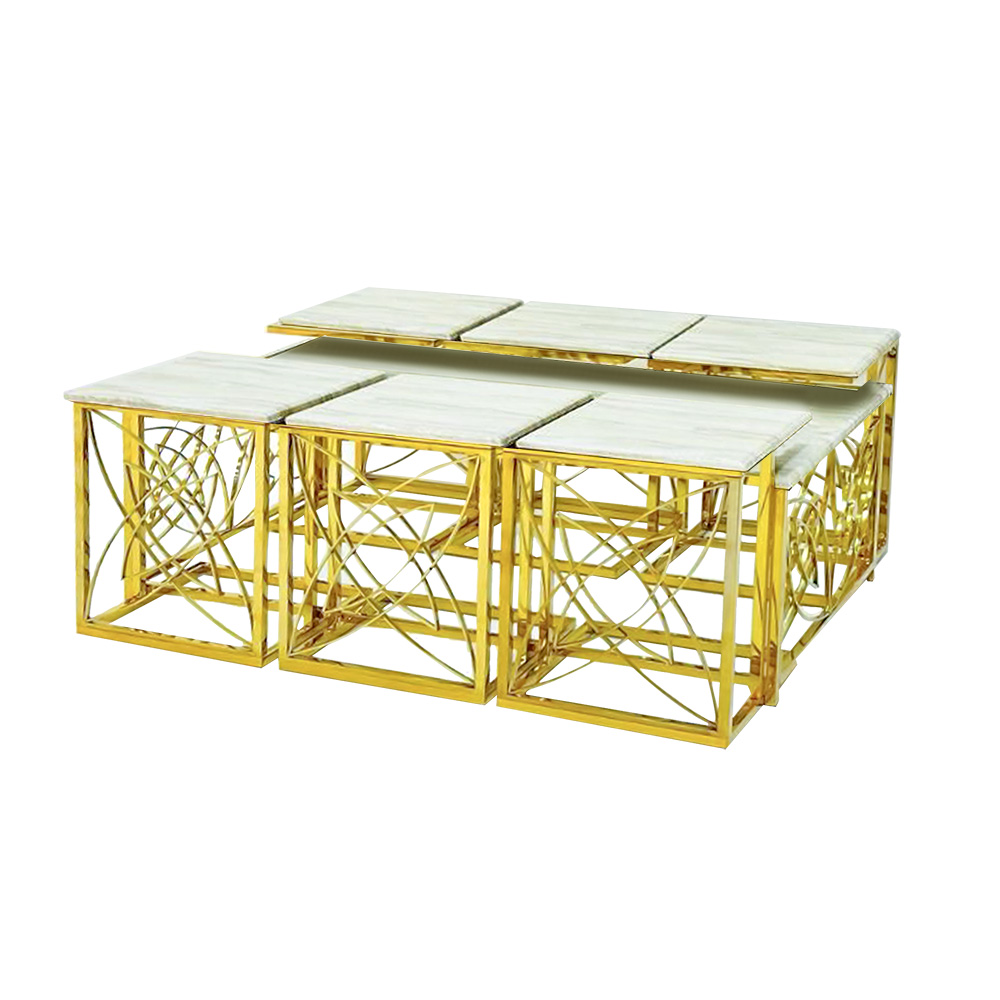 طقم طاولات خدمة ستيل ورخام
