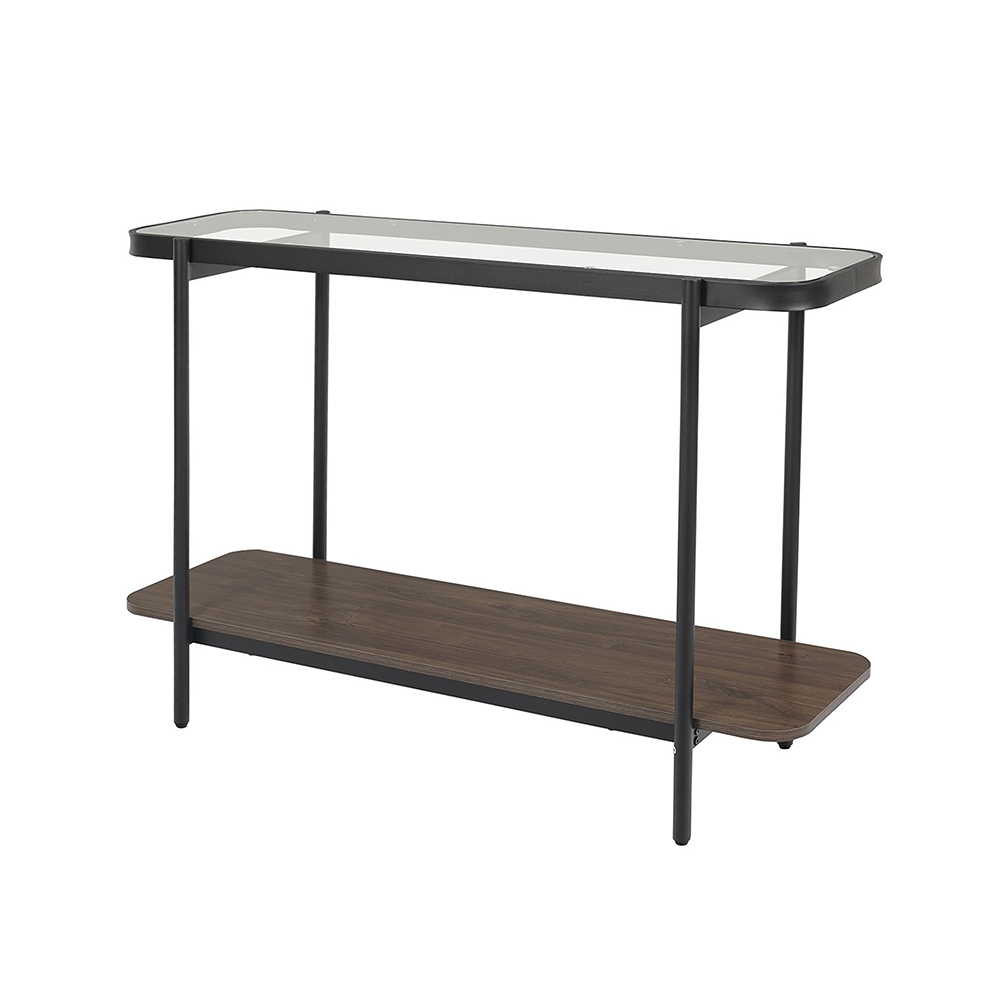 مدخل استقبال من الزجاج والخشب والمعدن بتصميم عصري 120x80 سم