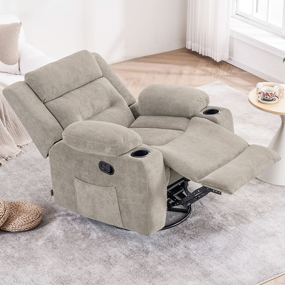 كرسي استرخاء هزاز دوار بيج غامق