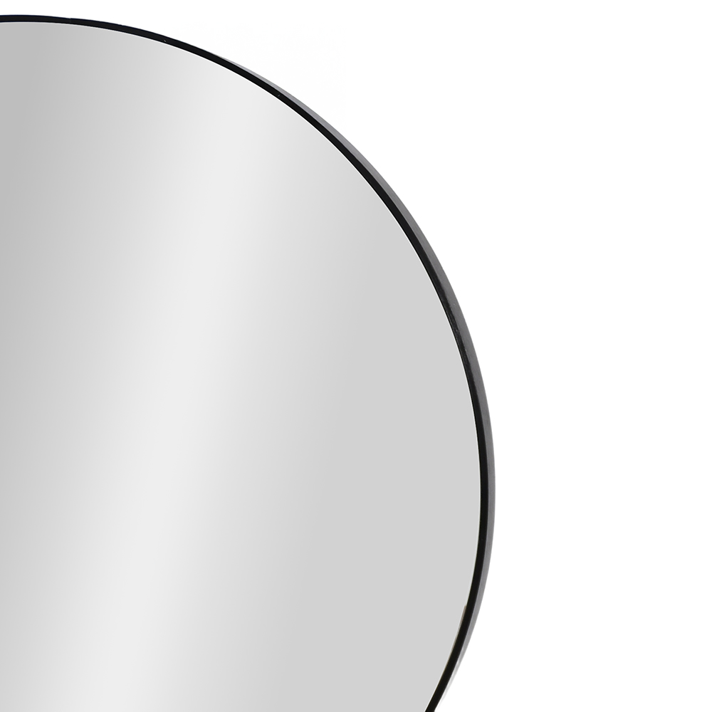 مرآة حائط دائرية بإطار أسود