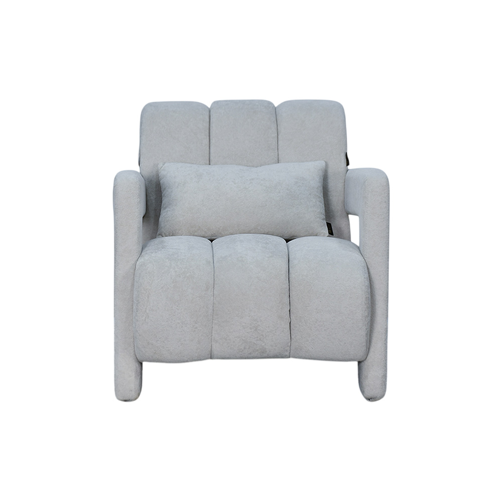 كرسي مفرد فخم مخمل رمادي