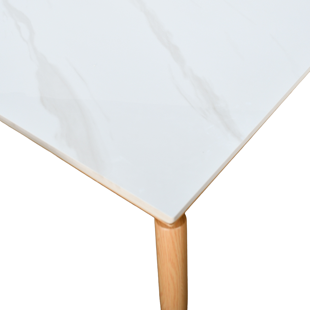 طاولة طعام رخام بأرجل معدنية