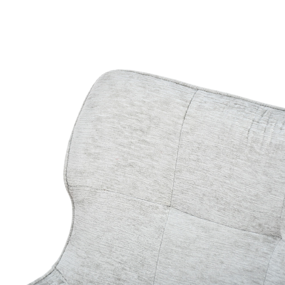 كرسي مفرد قماشي بقاعدة معدنية رمادي