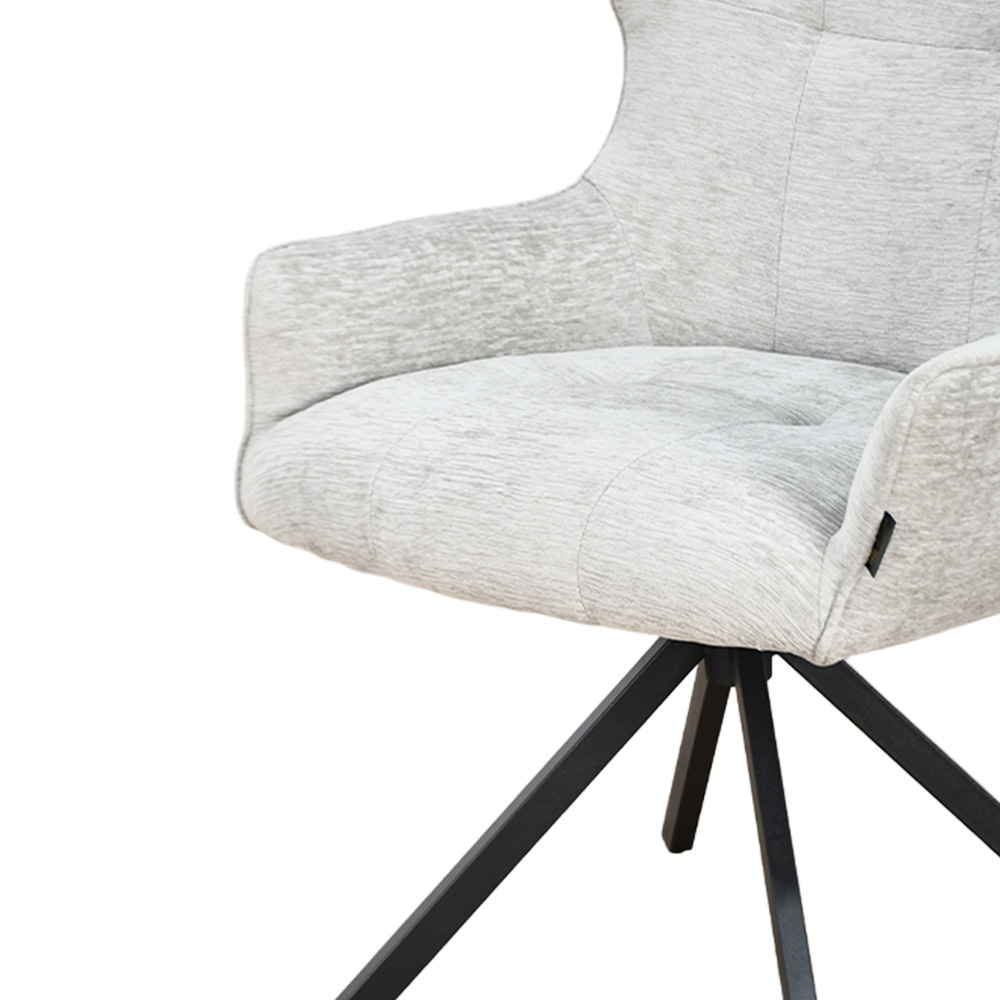 كرسي مفرد قماشي بقاعدة معدنية رمادي - استخدامات متعددة