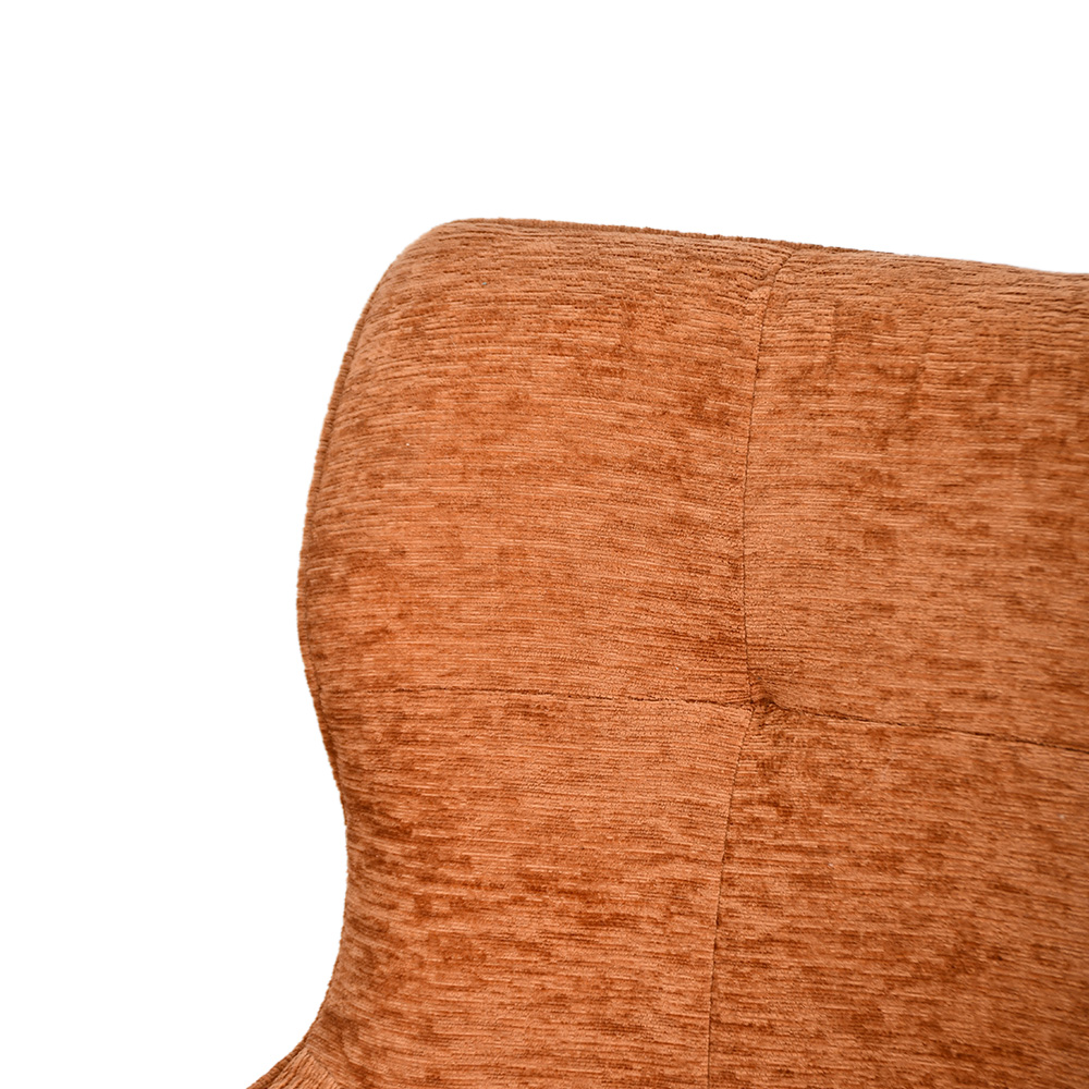 كرسي مفرد قماشي بقاعدة معدنية برتقالي