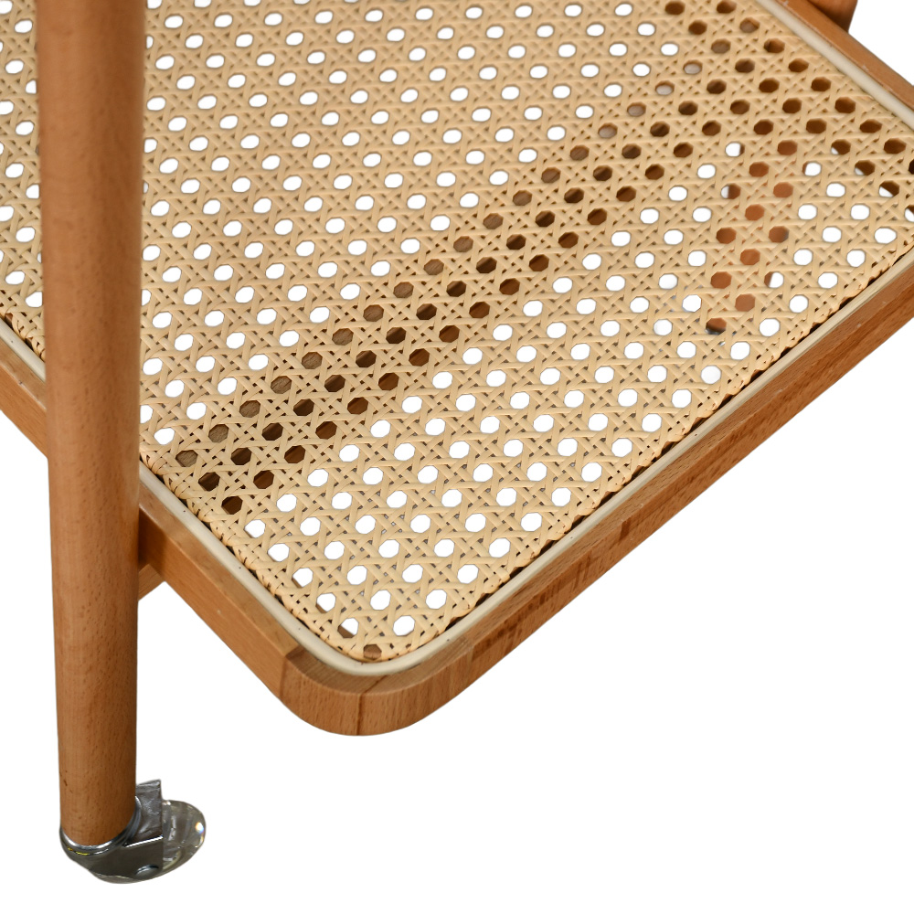 عربة تقديم مودرن خشب 2 دور بسطح زجاجي