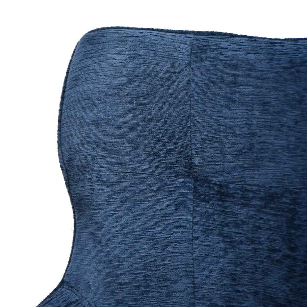 كرسي مفرد مودرن قماش أزرق بأرجل معدنية