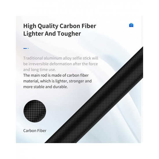 TELESIN 1.16m Carbon Fiber Selfie Stick
