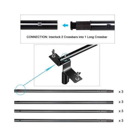  3Pole 3x3m Background Stand Support Kit