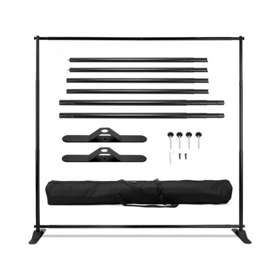 Double-Crossbar Backdrop Background Stand Frame Support System For Photography Photo Studio (300x240cm)