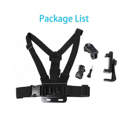 Mobile Phone Chest Mount Harness Strap Holder Cell Phone Clip Action Camera POV for Smartphones