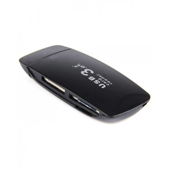 USB 3.0 Card Reader,Super Speed 5Gbps Flash Memory, Portable TF CF MS SD Card Reader Adapter for PC Laptop - Black