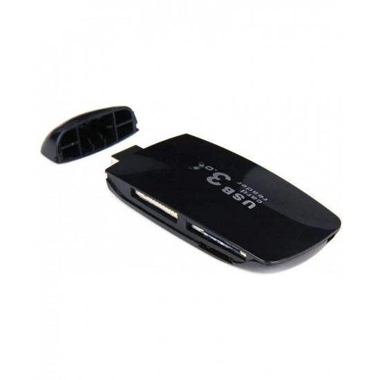 USB 3.0 Card Reader,Super Speed 5Gbps Flash Memory, Portable TF CF MS SD Card Reader Adapter for PC Laptop - Black