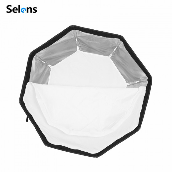 Selens 60cm Octagon Umbrella Softbox w/Grid Quick Set-up Bowens Mount For Flash