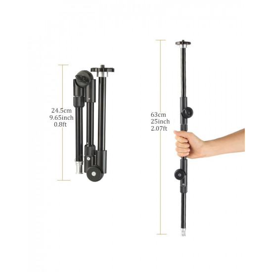 BFOLLOW Magic Articulated Arm 25" 32" Clamp Mount for DSLR Camera Camcorder Overhead Video Studio Webcam Tablet Phone Bracket