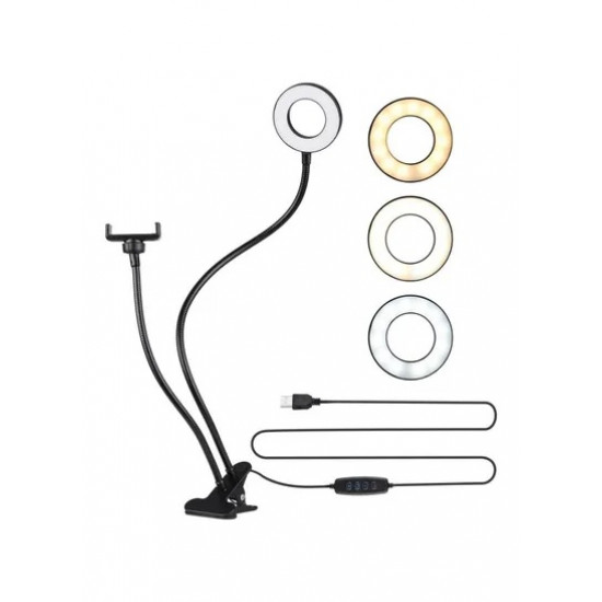 Selfie And Phone Ring Light Holder Clip On-Black
