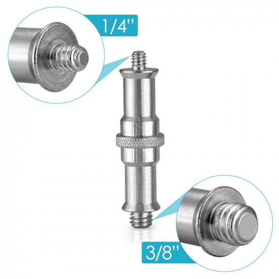 1/4"Male to 3/8"Male Light Stand Spigot Adapter 1/4"Male to 3/8"Male Light Stand Spigot Adapter