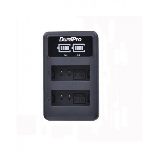 DuraPro 2pc LP-E10 LP Camera Li-ion Battery + LCD USB Charger For Canon 1100D 1200D Kiss X50 X70 Rebel T3 T5
