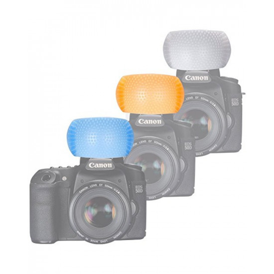 3 Color Pop Up Flash Diffuser Cover For Canon Nikon DSLR Camera