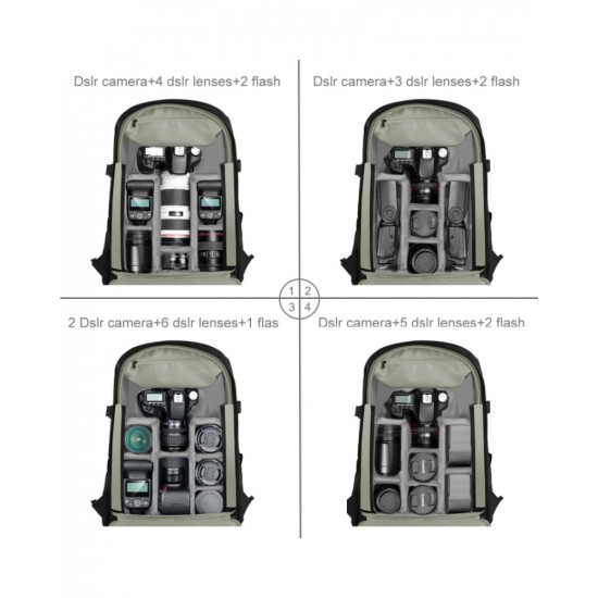 PULUZ Outdoor Portable Waterproof Scratch-proof Dual Shoulders Backpack