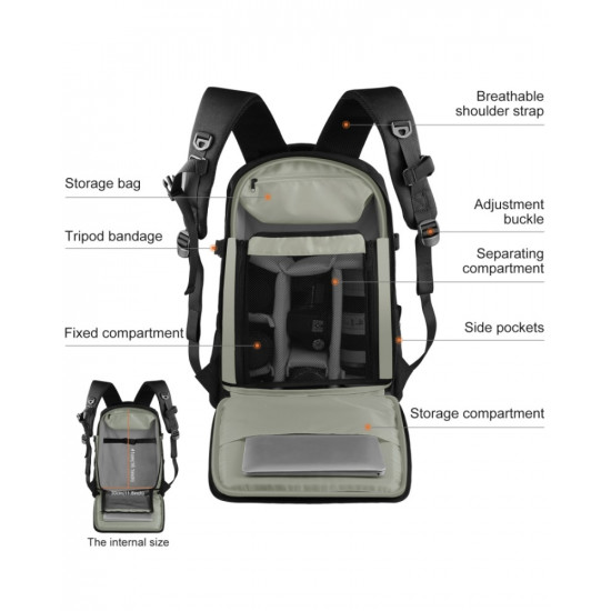 PULUZ Outdoor Portable Waterproof Scratch-proof Dual Shoulders Backpack