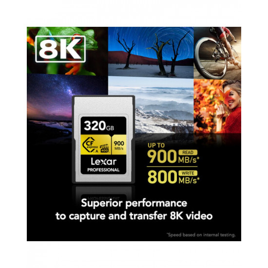 Lexar 320GB Professional CFexpress Type A Card GOLD Series