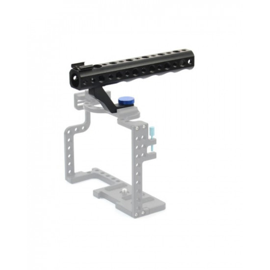 Camera Top Handle Hand Grip with Hot Shoe Mount 1/4" 3/8" Screw Hole for DSLR Camera Cage