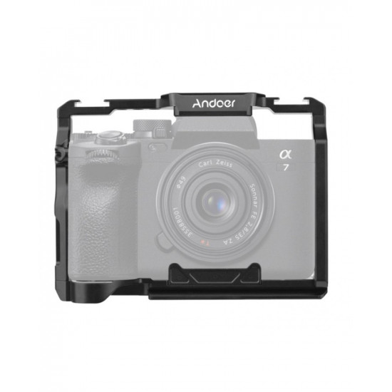 Andoer Aluminum Alloy Camera Cage with 1/4 Inch Screws Holes Cold Shoe Mounts Replacement for Sony A7 IV