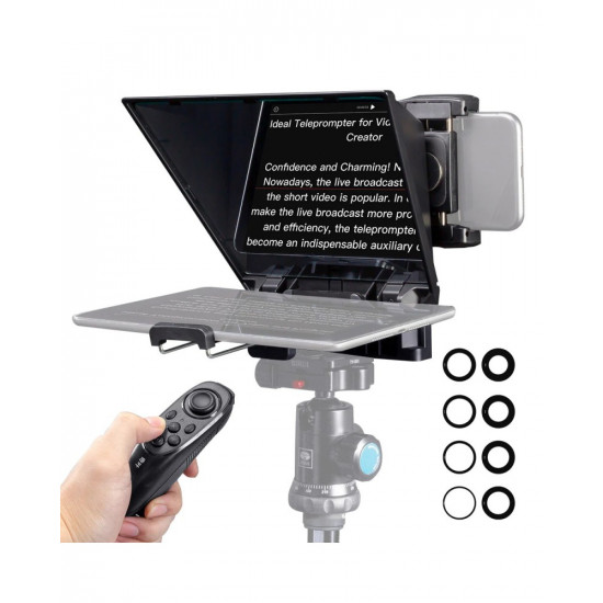 FEELWORLD TP2A Portable 8" Teleprompter supports Tablet Prompting Smartphone DSLR Shooting