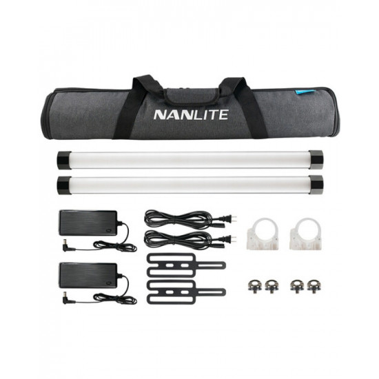 Nanlite PavoTube II 15X 2' RGBWW LED Pixel Tube with Internal Battery 2-Light Kit