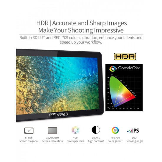 FEELWORLD F6 Plus V2 6 inch Touch Screen Monitor