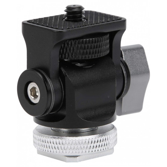 Ball Head Aluminium Alloy Tilt Angle Adjustment Black 1/4 Inch Screw Monitor Bracket