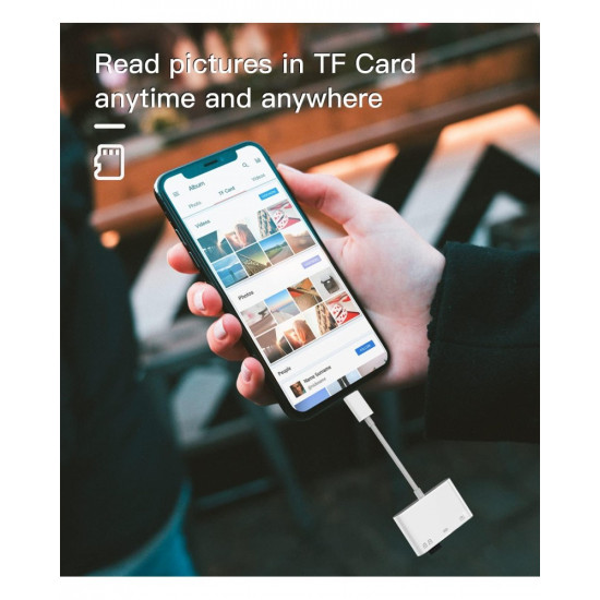 Lightning to OTG Adapter/Hub TF/SD/USB/Lightning Input for iPad/iPhone