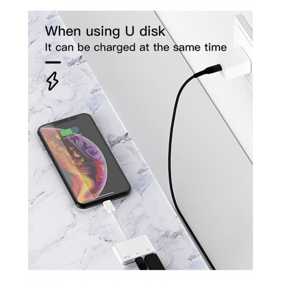 Lightning to OTG Adapter/Hub TF/SD/USB/Lightning Input for iPad/iPhone