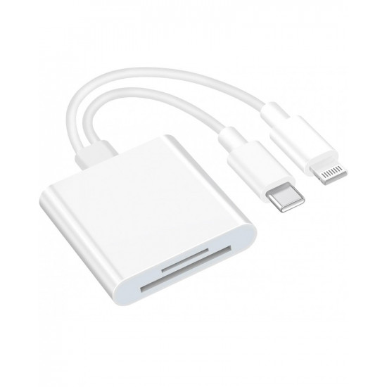 2in1 Card Reader Type-C Lightning to TF/SD Card Micro Camera Reader OTG Adapter Cable