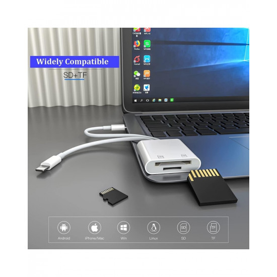 2in1 Card Reader Type-C Lightning to TF/SD Card Micro Camera Reader OTG Adapter Cable