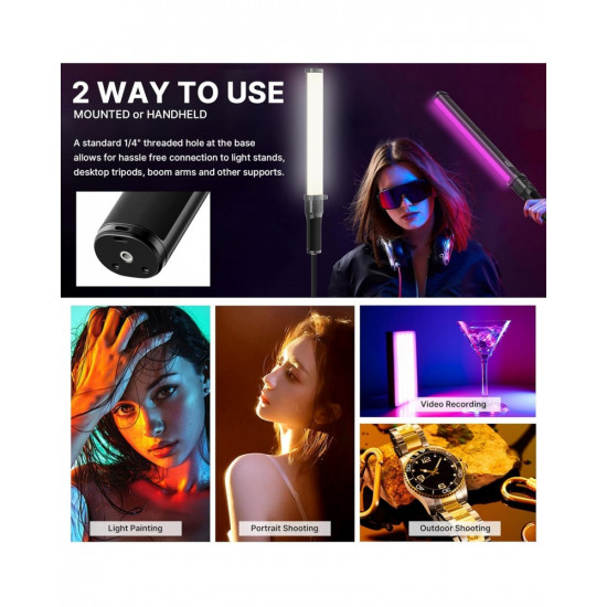 Ulanzi VL360 RGB LED Light Stick with Barn Door