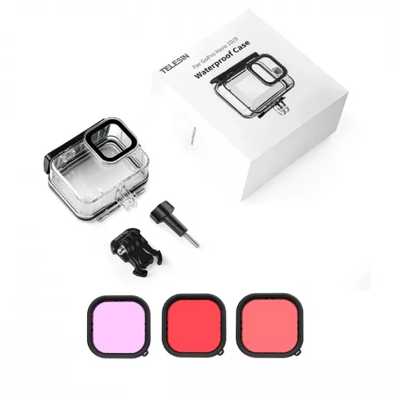 TELESIN 45M Diving Waterproof Case with Lens Filter for GoPro Hero 12/11/10/9 TELESIN 45M Diving Waterproof Case with Lens Filter for GoPro Hero 12/11/10/9