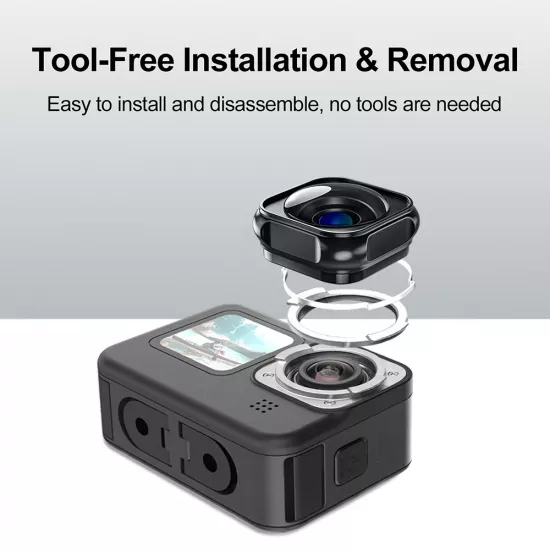 TELESIN Aluminum Alloy Frame Max Lens Mod for GoPro Hero 12/11//10/9 Mini