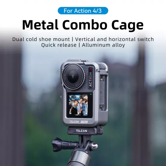 TELESIN Metal Rabbit Cage Frame for DJI ACTION 3/4 TELESIN Metal Rabbit Cage Frame for DJI ACTION 3/4