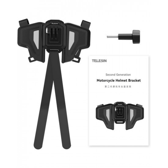 TELESIN Motorcycle Helmet Chin Mount for Action Cameras (Gray)