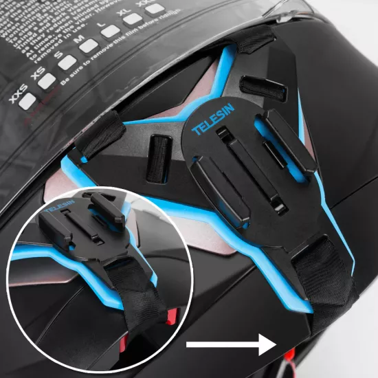 TELESIN Motorcycle Helmet Chin Strap Mount for Action Cameras