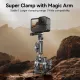 TELESIN Multifunction Crab Clamp with 2.3" Ball Head Arm